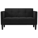 vidaXL fekete bársony loveseat kanapé 111 cm