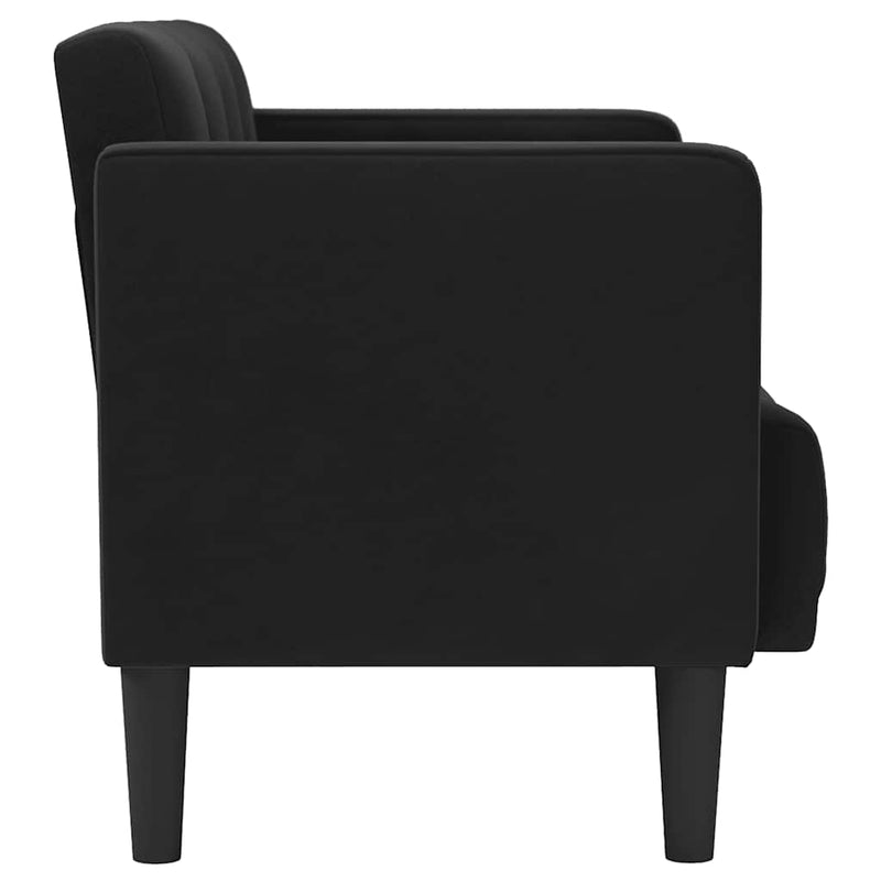 vidaXL fekete bársony loveseat kanapé 111 cm