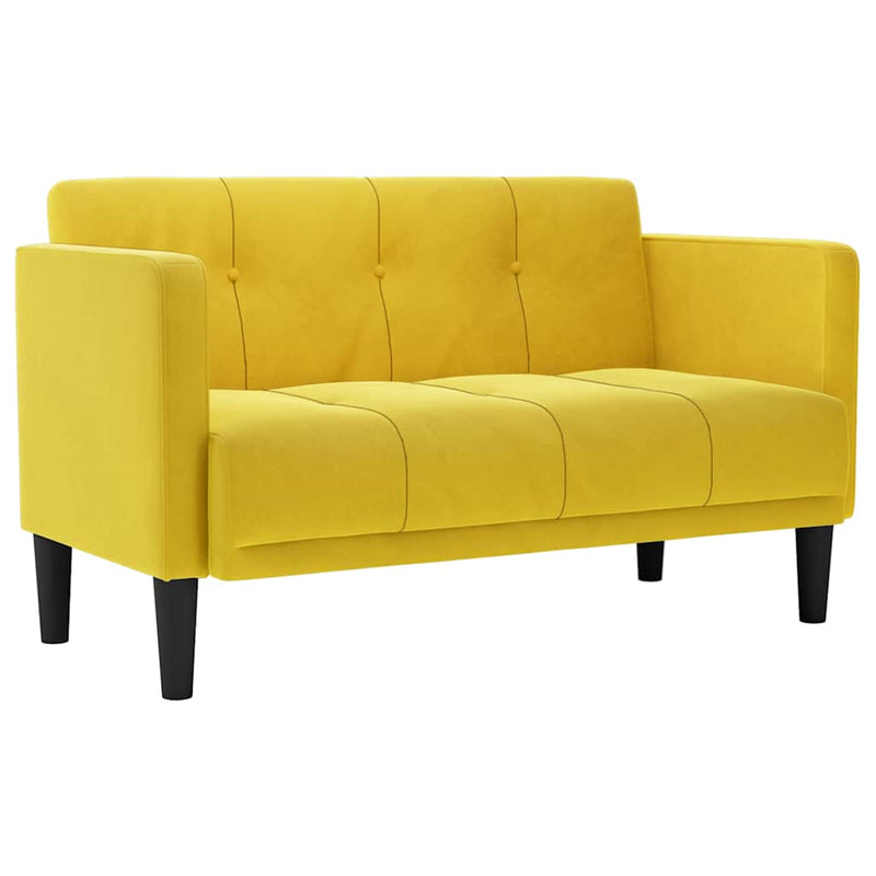vidaXL sárga bársony loveseat kanapé 111 cm