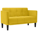 vidaXL sárga bársony loveseat kanapé 111 cm
