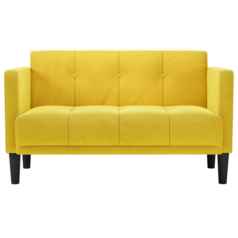 vidaXL sárga bársony loveseat kanapé 111 cm