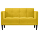 vidaXL sárga bársony loveseat kanapé 111 cm