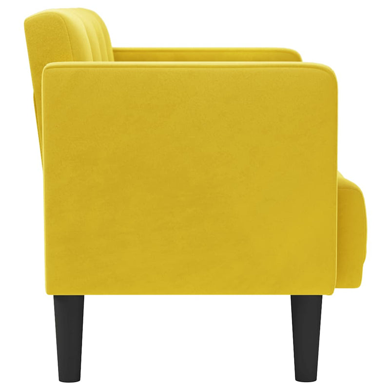 vidaXL sárga bársony loveseat kanapé 111 cm