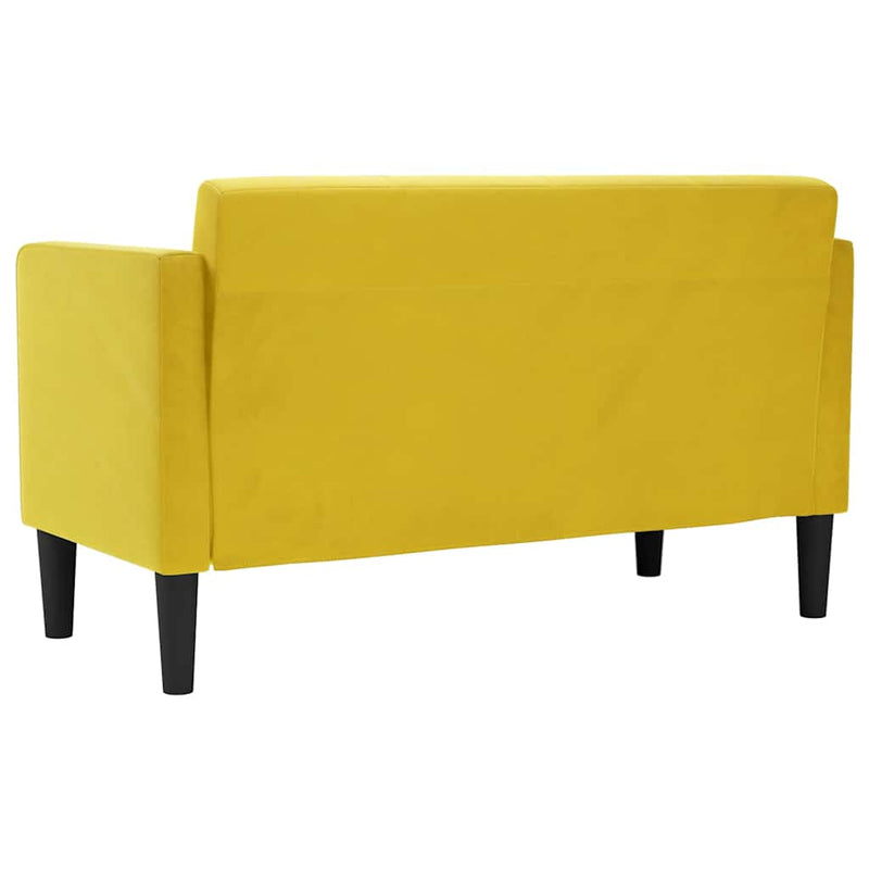 vidaXL sárga bársony loveseat kanapé 111 cm