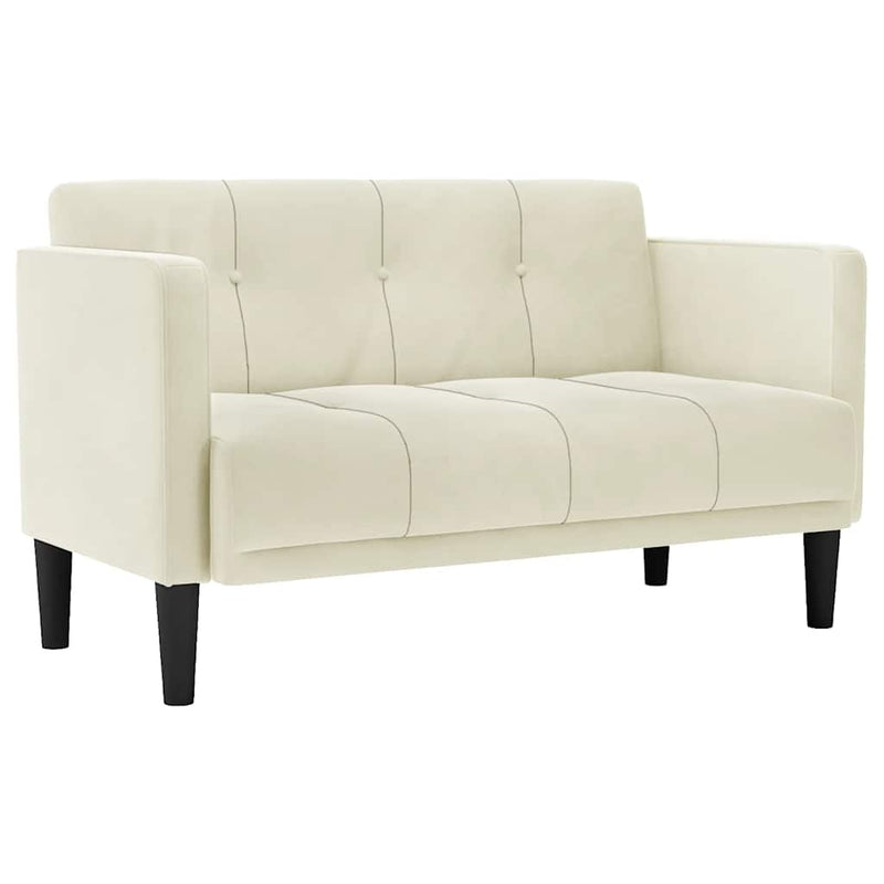 vidaXL krém bársony loveseat kanapé 111 cm
