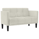 vidaXL krém bársony loveseat kanapé 111 cm