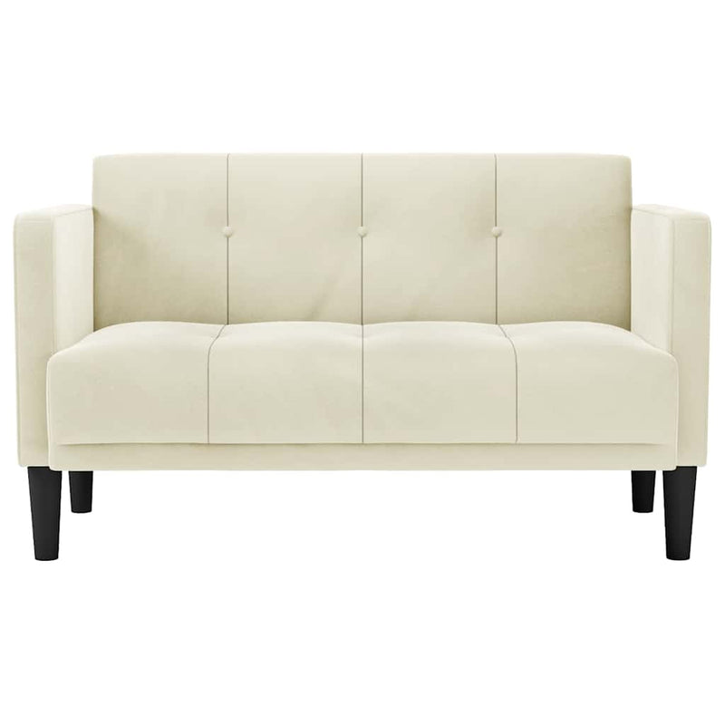 vidaXL krém bársony loveseat kanapé 111 cm