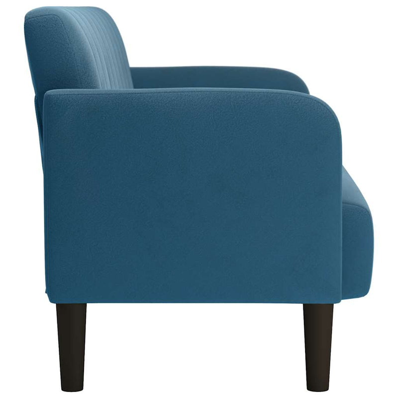 vidaXL kék bársony loveseat kanapé 109 cm