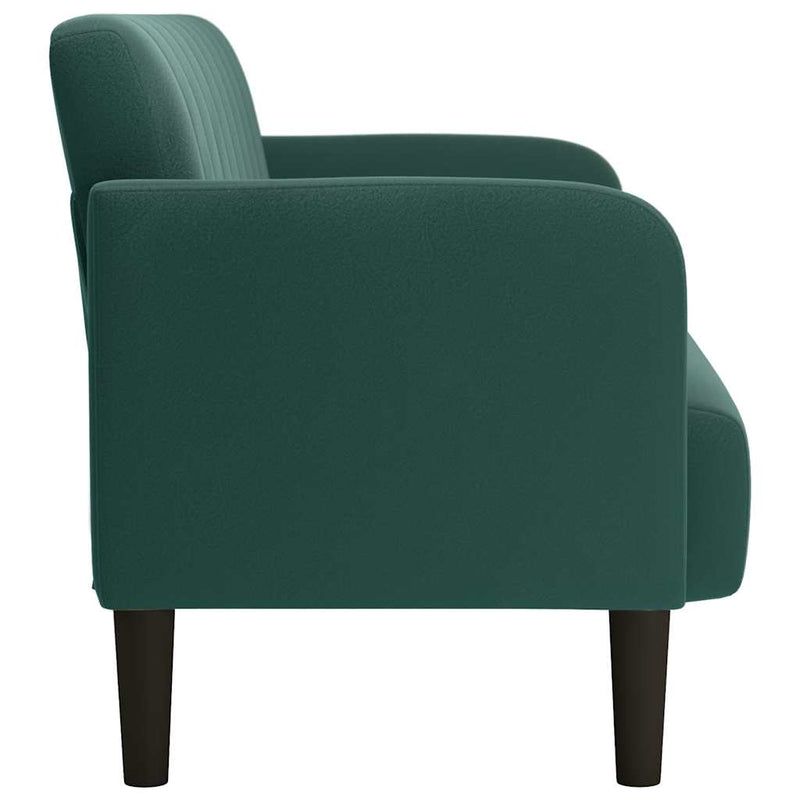 vidaXL sötétzöld bársony loveseat kanapé 109 cm