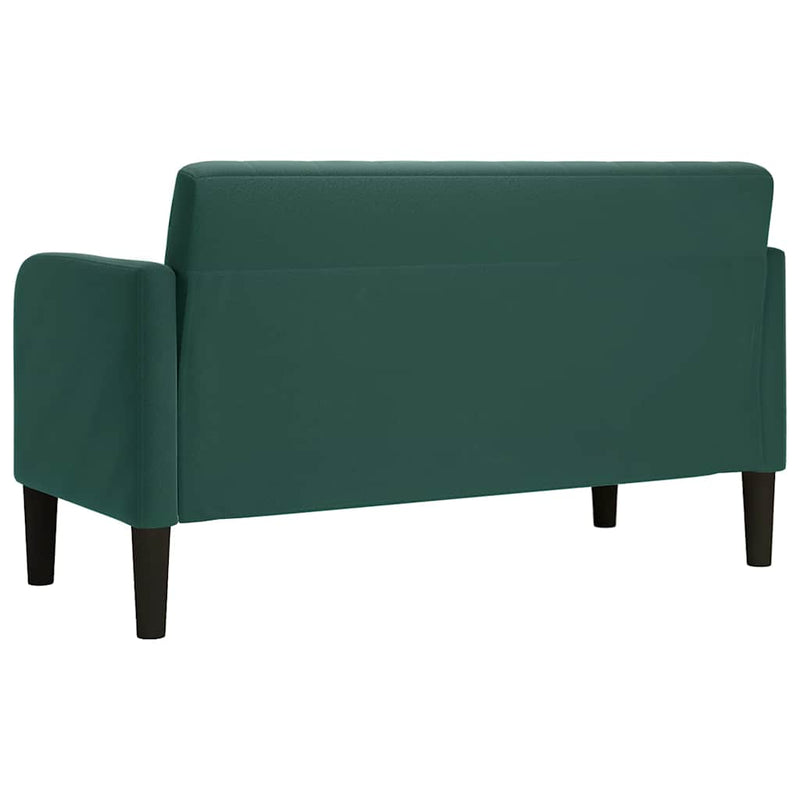 vidaXL sötétzöld bársony loveseat kanapé 109 cm