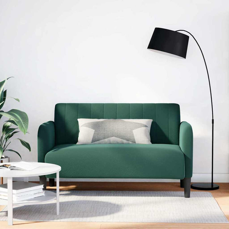 vidaXL sötétzöld bársony loveseat kanapé 109 cm