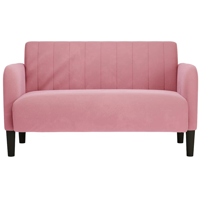 vidaXL rózsaszín bársony loveseat kanapé 109 cm