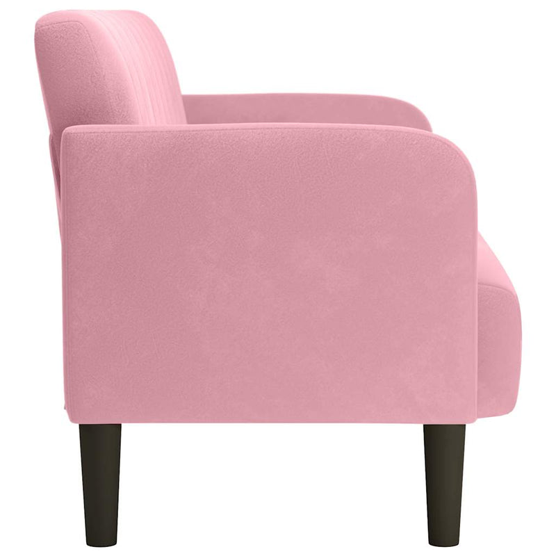 vidaXL rózsaszín bársony loveseat kanapé 109 cm