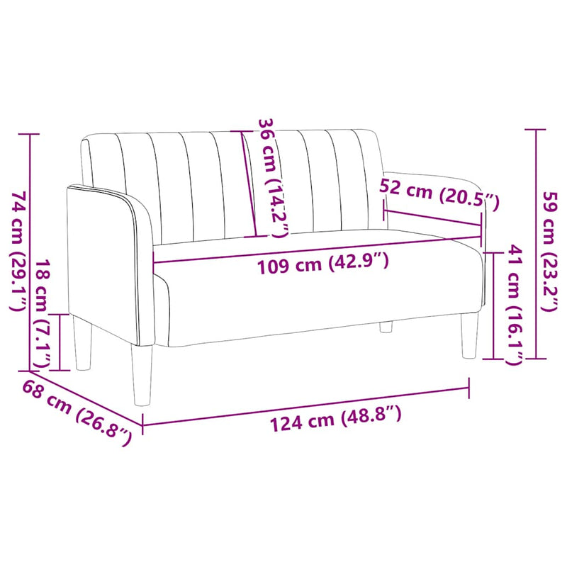 vidaXL bordó bársony loveseat kanapé 109 cm