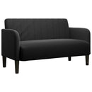 vidaXL fekete bársony loveseat kanapé 109 cm