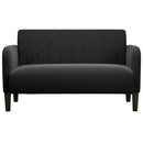 vidaXL fekete bársony loveseat kanapé 109 cm