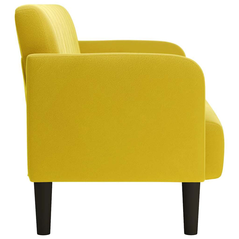 vidaXL sárga bársony loveseat kanapé 109 cm