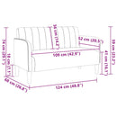 vidaXL sárga bársony loveseat kanapé 109 cm