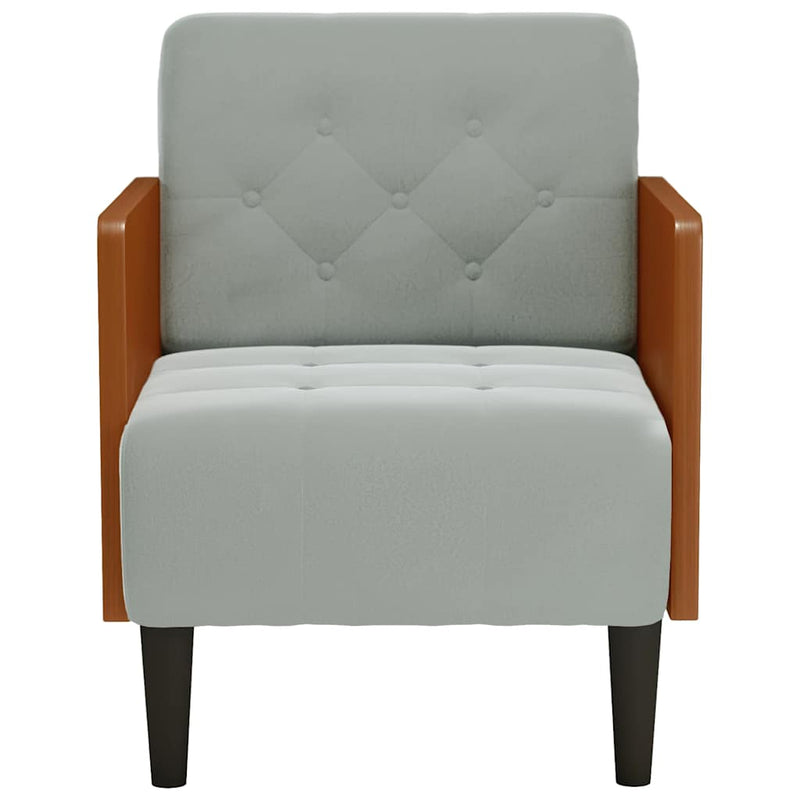 vidaXL világosszürke bársony kanapészék karfás szék 55 cm