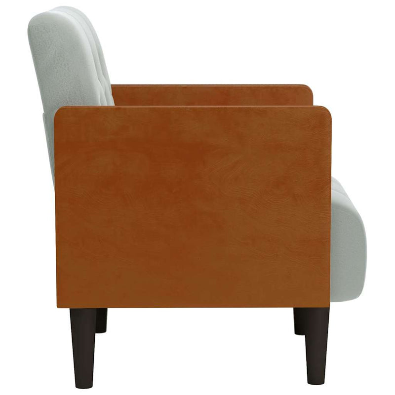 vidaXL világosszürke bársony kanapészék karfás szék 55 cm