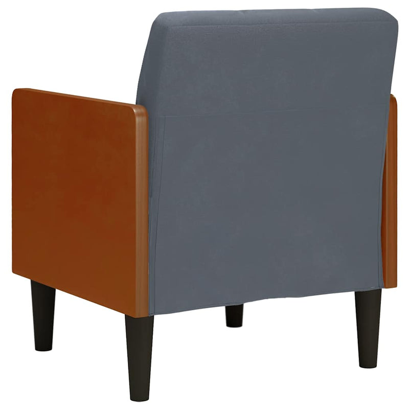 vidaXL sötétszürke bársony kanapészék karfás szék 55 cm