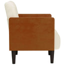 vidaXL krém bársony kanapészék karfás szék 55 cm