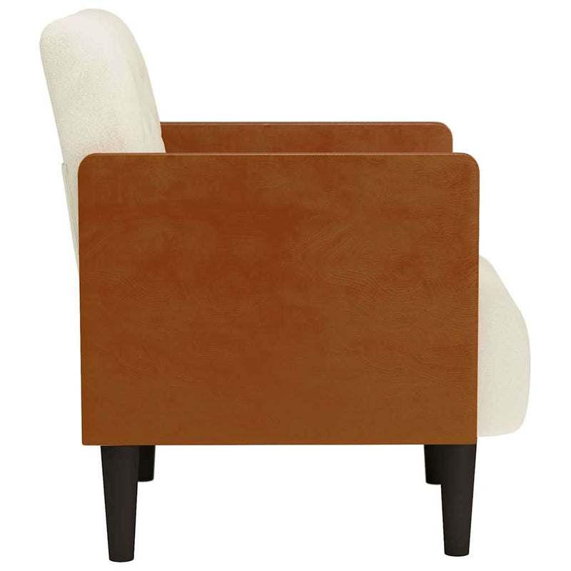 vidaXL krém bársony kanapészék karfás szék 55 cm