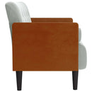 vidaXL világosszürke bársony loveseat kanapé párnákkal 110 cm