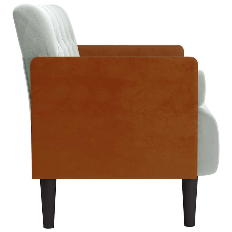 vidaXL világosszürke bársony loveseat kanapé párnákkal 110 cm