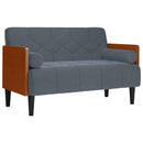 vidaXL sötétszürke bársony loveseat kanapé párnákkal 110 cm