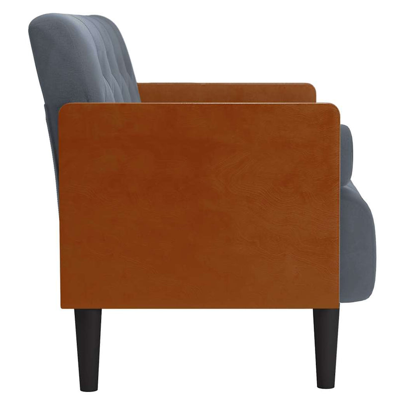 vidaXL sötétszürke bársony loveseat kanapé párnákkal 110 cm