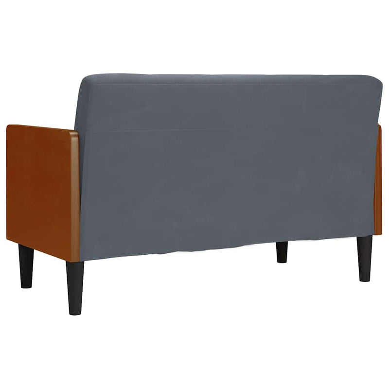 vidaXL sötétszürke bársony loveseat kanapé párnákkal 110 cm