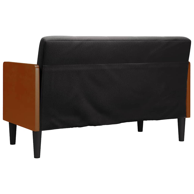 vidaXL fekete bársony loveseat kanapé párnákkal 110 cm