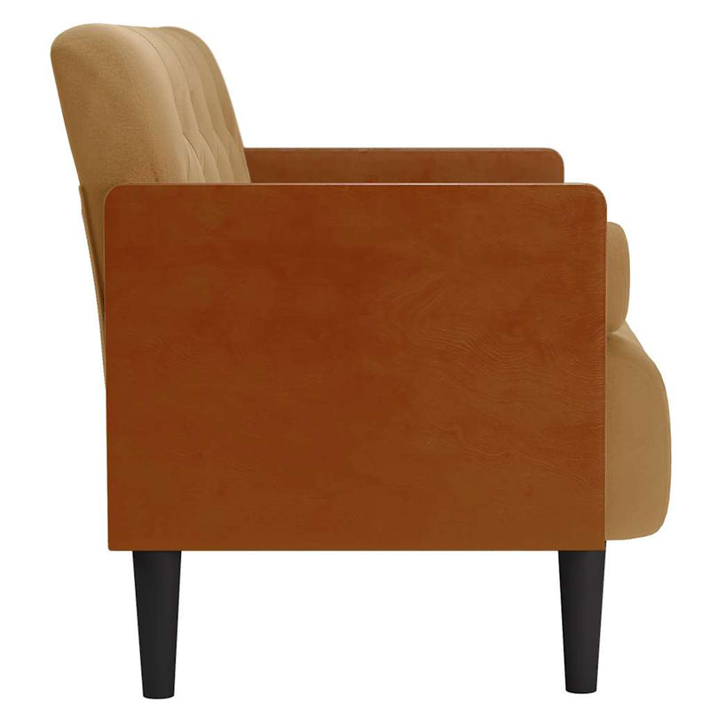 vidaXL barna bársony loveseat kanapé párnákkal 110 cm