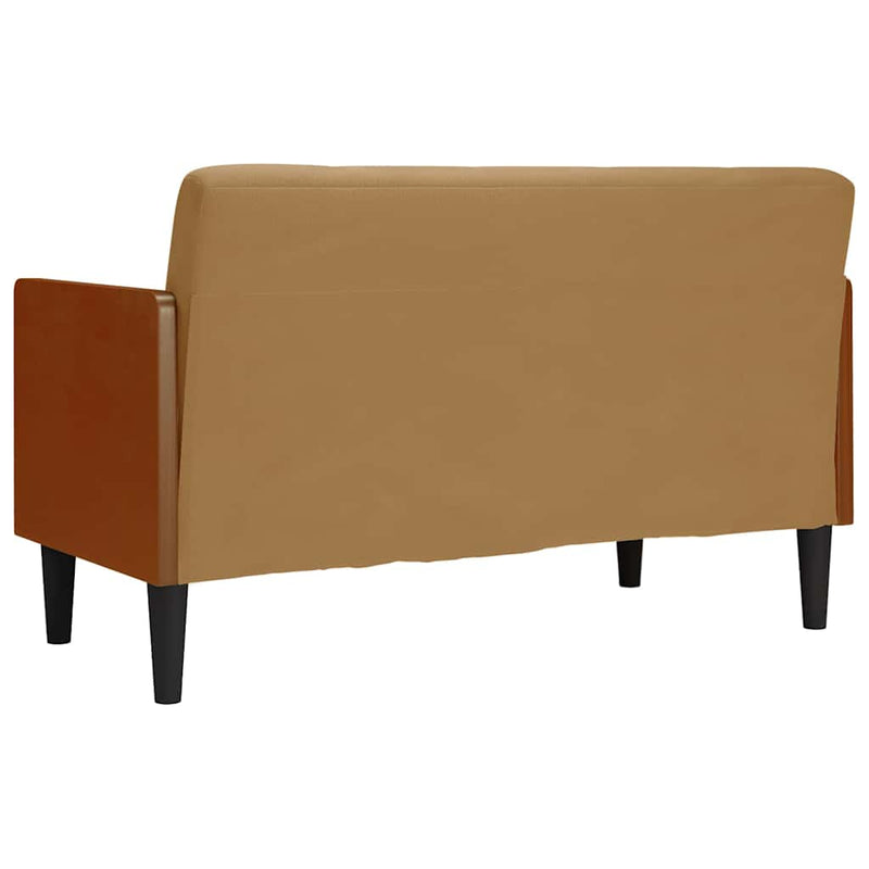 vidaXL barna bársony loveseat kanapé párnákkal 110 cm