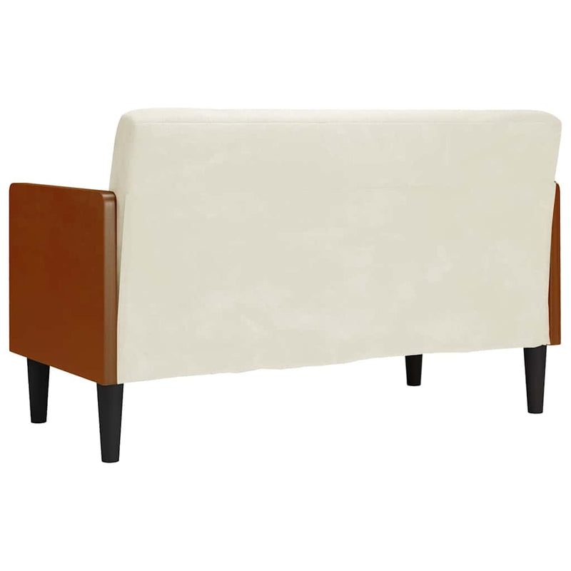 vidaXL krém bársony loveseat kanapé párnákkal 110 cm