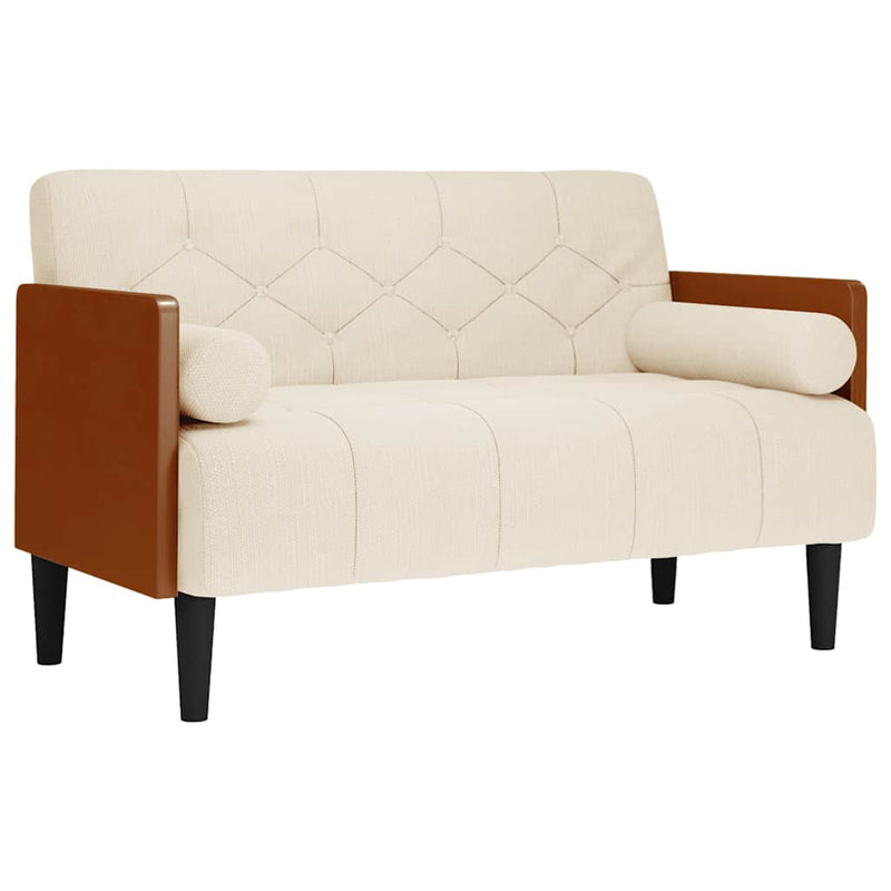 vidaXL vászonból loveseat kanapé párnákkal 110 cm
