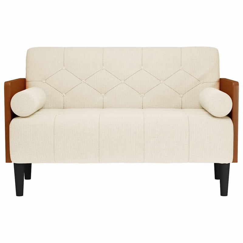 vidaXL vászonból loveseat kanapé párnákkal 110 cm