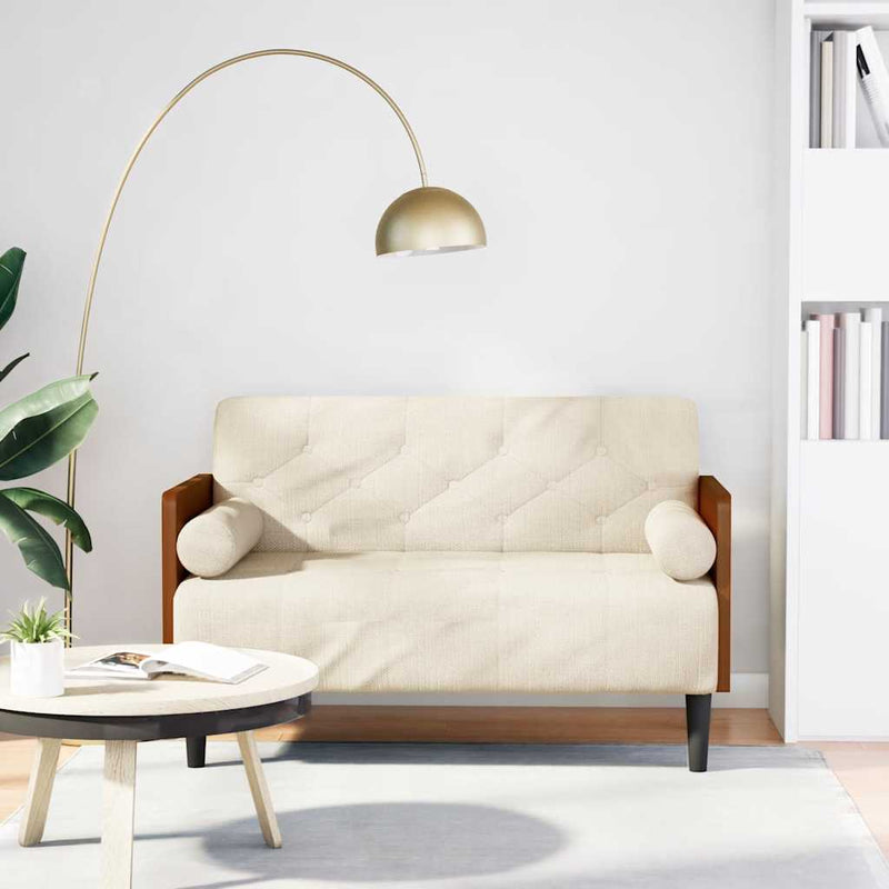 vidaXL vászonból loveseat kanapé párnákkal 110 cm