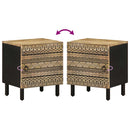 vidaXL fekete tömör mangófa éjjeliszekrény 40 x 33,5 x 46 cm