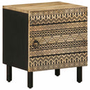 vidaXL 2 db fekete tömör mangófa éjjeliszekrények 40 x 33,5 x 46 cm