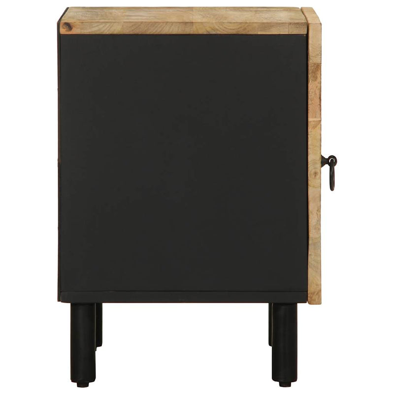 vidaXL 2 db fekete tömör mangófa éjjeliszekrények 40 x 33,5 x 46 cm