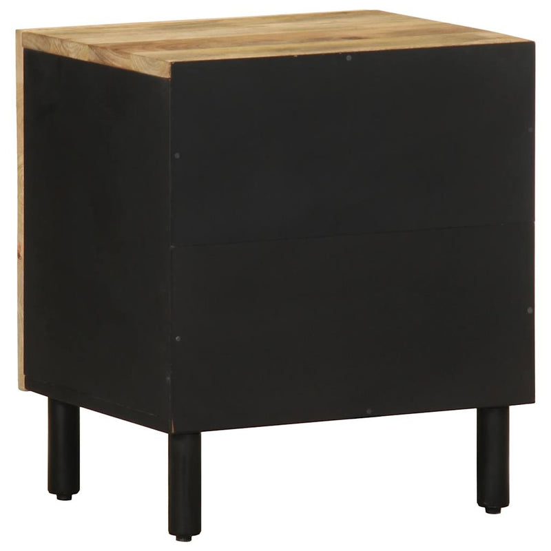 vidaXL 2 db fekete tömör mangófa éjjeliszekrények 40 x 33,5 x 46 cm