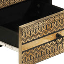 vidaXL fekete tömör mangófa éjjeliszekrény 40 x 33,5 x 46 cm