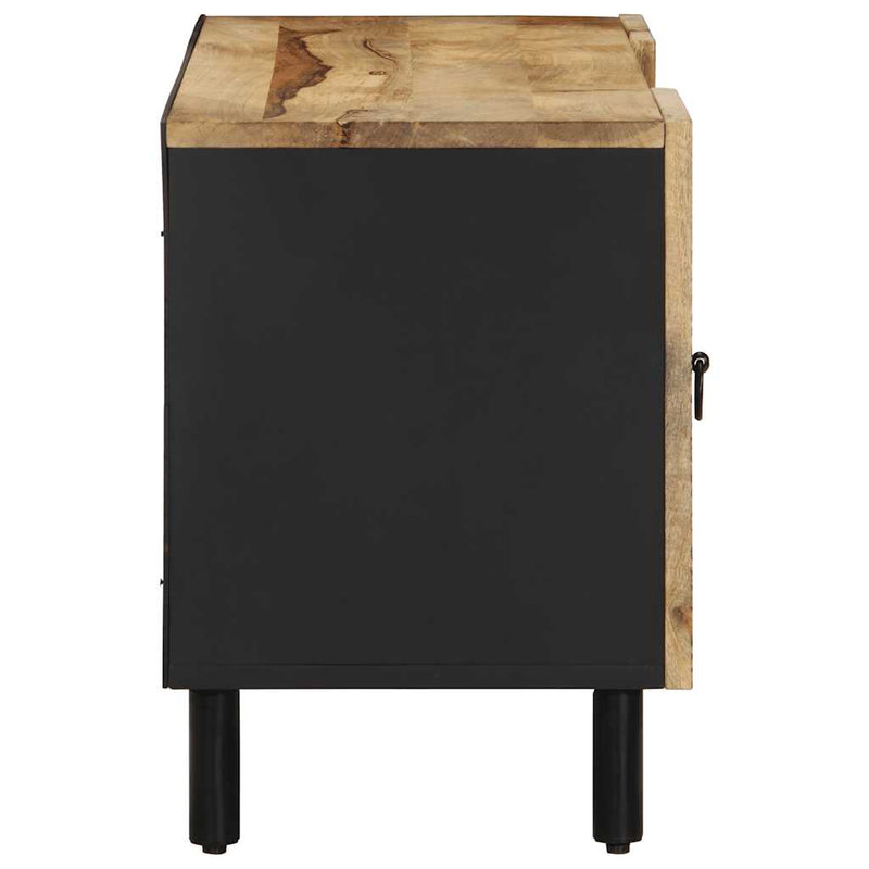 vidaXL fekete tömör nyers mangófa TV-szekrény 105 x 33,5 x 46 cm