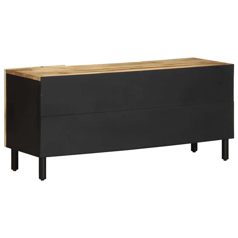 vidaXL fekete tömör nyers mangófa TV-szekrény 105 x 33,5 x 46 cm