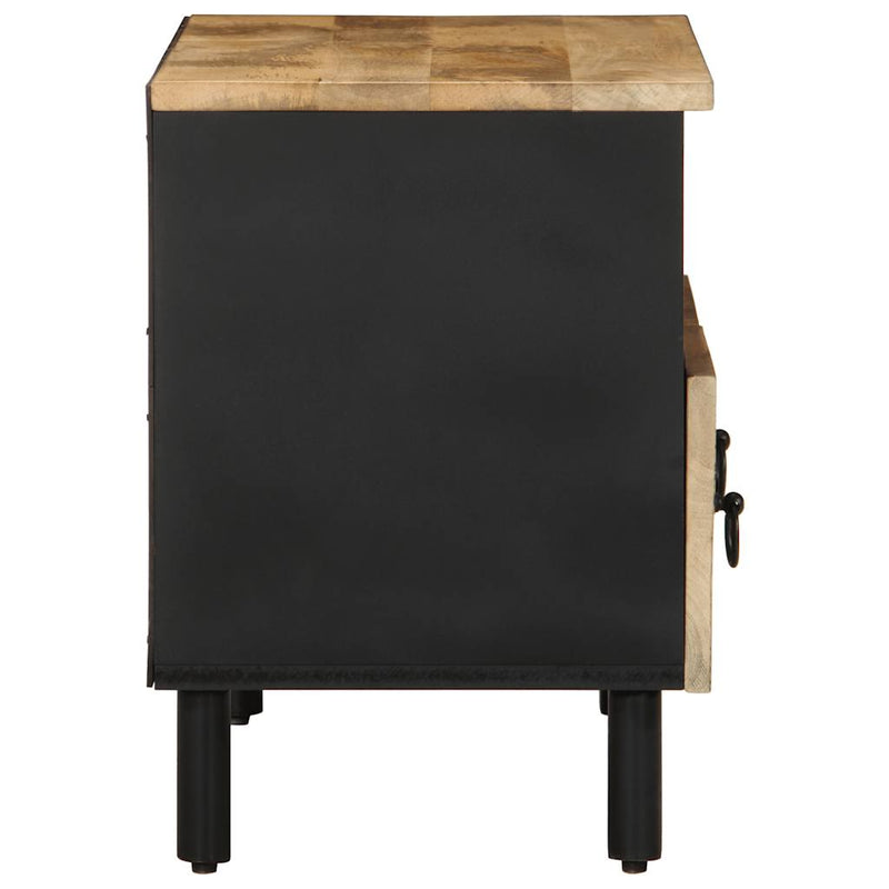 vidaXL fekete tömör nyers mangófa TV-szekrény 70 x 33,5 x 46 cm