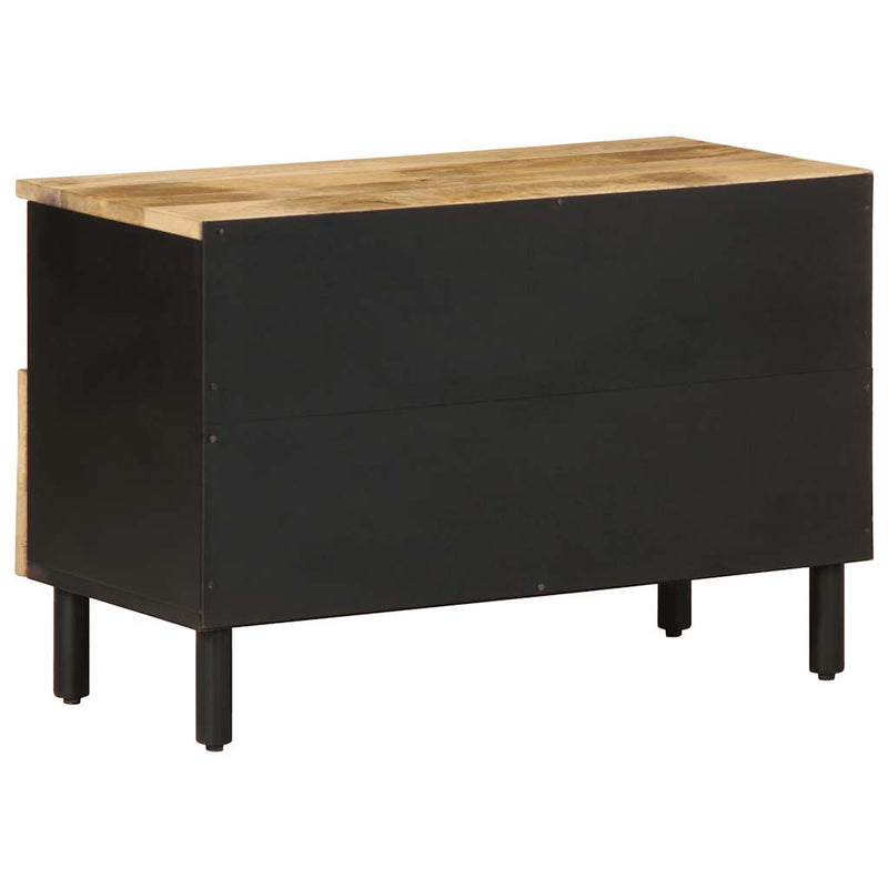vidaXL fekete tömör nyers mangófa TV-szekrény 70 x 33,5 x 46 cm