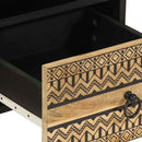 vidaXL fekete tömör nyers mangófa TV-szekrény 70 x 33,5 x 46 cm