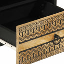 vidaXL fekete tömör nyers mangófa éjjeliszekrény 40 x 33 x 46 cm